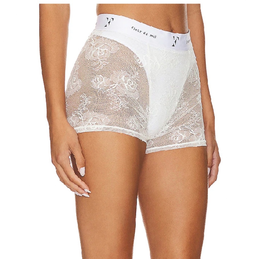 Fleur Du Mal Ivory Bouquet Lace Boxer Brief - Picture 4 of 5